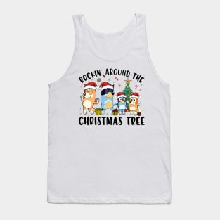 Bluey Christmas Rockin Around The Christmas Tree Family Xmas Tank Top